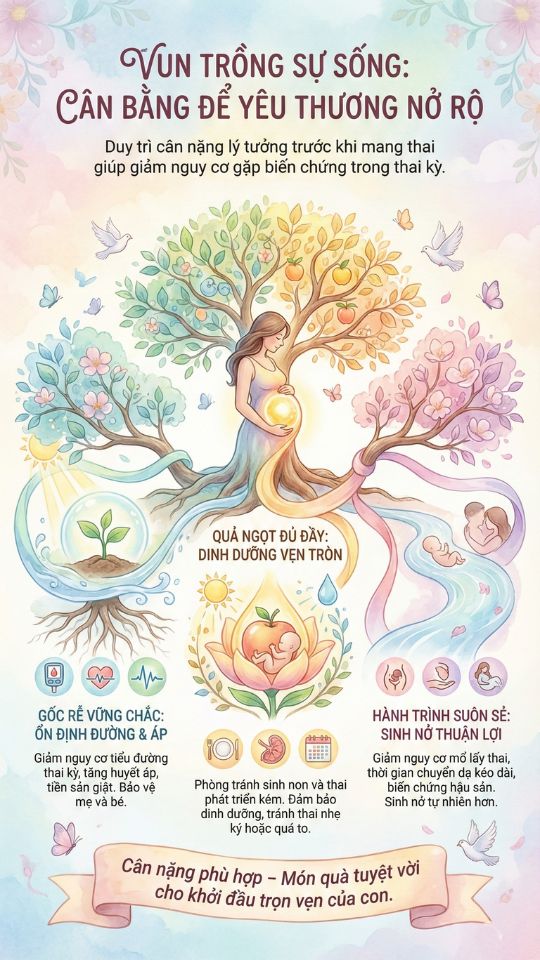 ảnh hưởng của kiểm soát cân nặng đến thai kỳ